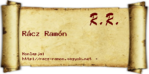 Rácz Ramón névjegykártya